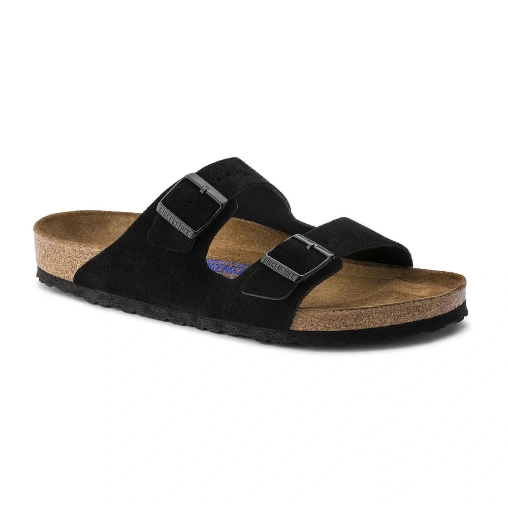 BIRKENSTOCK ARIZONA SUEDE SOFT FOOTBED SANDALS IN BLACK 44 11